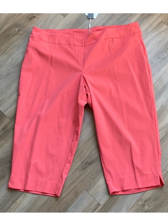 Zac & Rachel Pants - Zac & Rachel Mid-Rise Wide Crop Pant with stretch sugar coral 24W